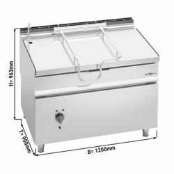 Brasiera elettrica ribaltabile Serie 900 - 100L - 14,4kW - ribaltamento motorizzato - rubinetto carico acqua
