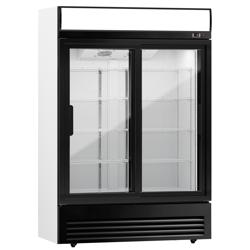 Frigo per bibite - 880 litri - con 2 porte scorrevoli in vetro e display pubblicitario