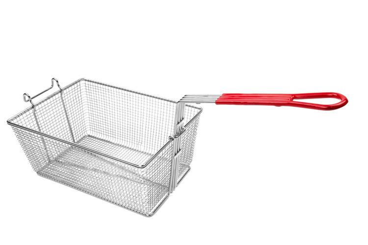 Olajsütő kosár - 240x335x150 mm - horganyzott fém | ergonomikus műanyag fogantyú | fogantyú hossza: 290 mm - kompatibilis: GFK591-40