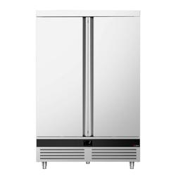 Lednice Nerezová ocel PREMIUM - 1 200 l - až +8 °C - s 2 dveře - Digitální termostat; Samozavírací dveře; Ventilované chlazení; Automatické odmrazování; LED vnitřní osvětlení