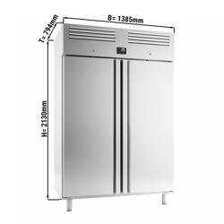 Bäckerei-Kühlschrank Edelstahl Premium PLUS - EN 600x400 - 1240 Liter - mit 2 Türen