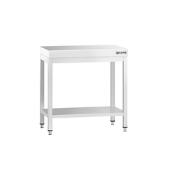 Mesa de trabalho PREMIUM - em Aço Inoxidável  - 0,6 m - com estrutura e prateleira de base