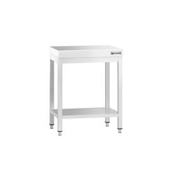 Виробничий стіл PREMIUM з нержавіючої сталі - 600x700 мм - з нижньою полицею, без бортика