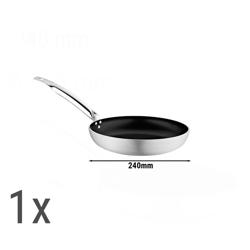 (6 kpl) Set tava za prženje - Lijevani aluminij - PTFE neljepljivi premaz (Teflon Platinum) - Ø 200/240/280/320/360/400 mm - prikladno za plin, struju, staklokeramiku; perilicu posuđa - Neljepljivo