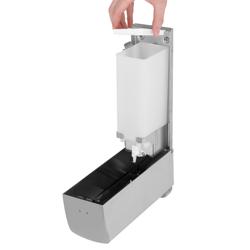 AIR-WOLF | Дозатор для мила та дезінфікуючого засобу з кнопкою - 1200 мл - Нержавіюча сталь