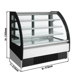 Espositore murale refrigerato - 978 mm - 274 litri - con 3 ripiani - porte scorrevoli posteriori