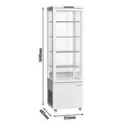 Panoramische vitrine - 235 liter - 510mm - 4 planken - Wit