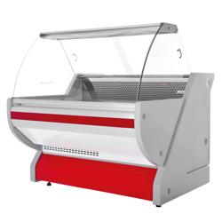 Kühl-/ Fleischtheke - 1300mm - Rot - mit Fleischlicht & beleuchteter Frontblende
