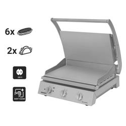 ROBAND | grill kontaktowy | grill do hamburgerów - 2,2 kW - gładka góra i dół - powierzchnia grillowania: 375x275mm	
