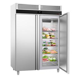 Armadio frigorifero in acciaio inox PREMIUM - GN 2/1 - 1350L - fino a +8°C - con 2 porte