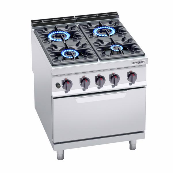 Gasfornuis - Lorenzo 900 - 800x900mm - 34,5 kW - 4 pits - incl. gas statische oven - 7,8 kW