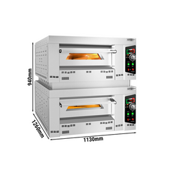 Gas Pizzaugn - 6+6x 34cm (Djup) - Manuell - med mellanram