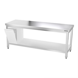 Työpöytä ruostumattomasta teräksestä PREMIUM  - 2000x600mm - perushyllyllä ilman jalustaa