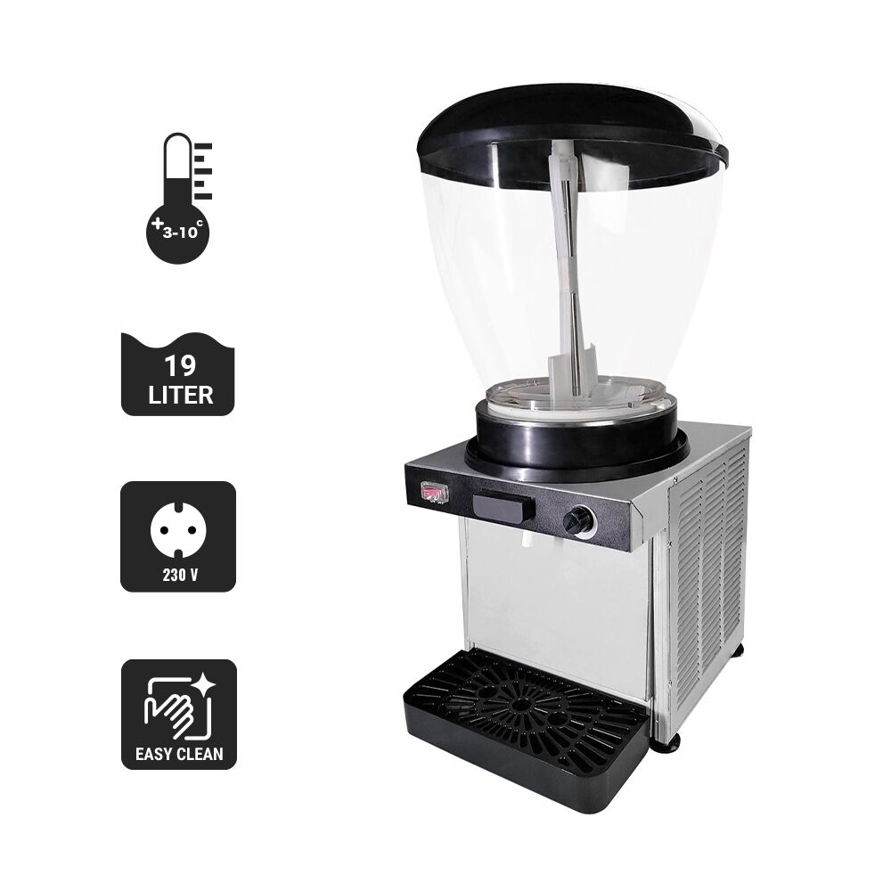 Distributeur d’Ayran / de Jus - 19 Litres - 250 Watt - Noir