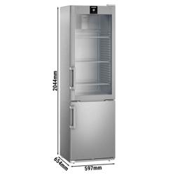 LIEBHERR | Kyl- och fryskombination i rostfritt stål PERFECTION – 232 liter – med 1 glasdörr & 1 hel dörr