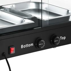 Warmhoudvitrine - 648mm - 1,16kW - 3 niveaus - zwart