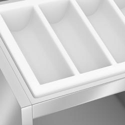 Bestek- & serviesrek KOPENHAGEN - tafelmodel - RVS - 620x650mm - hoogte: 450mm