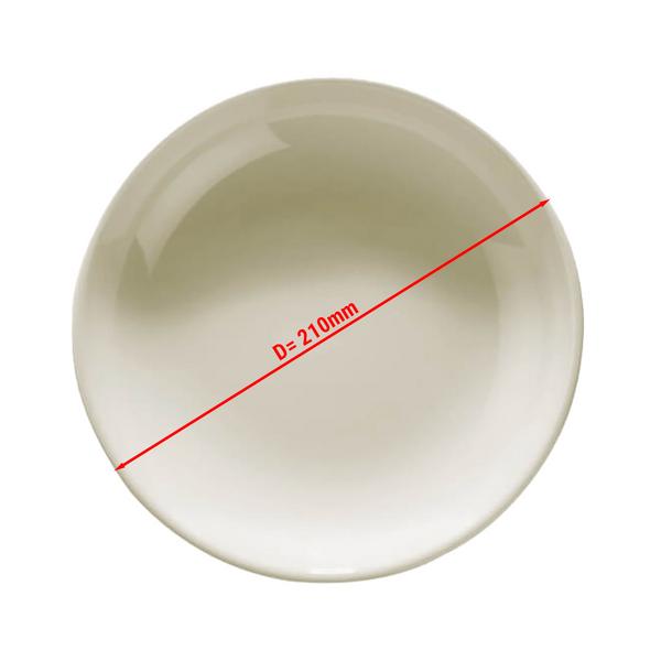 (12 adet) TEOS - Çukur Tabak - Yuvarlak Çukur - Porselen, Ø210mm, Krem