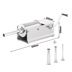Embutidora manual - 3 litros - acero inoxidable - incl. 4 accesorios