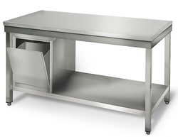 Mesa de trabalho ECO - em Aço inox - 1,4 m - com base