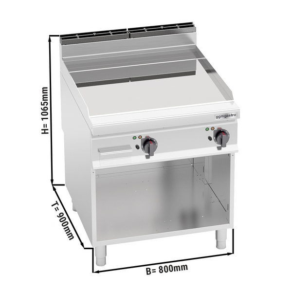 Elektrikli Pleyt Izgara- 11,4 kW  -Pürüzsüz- Parlak Yüzeyli