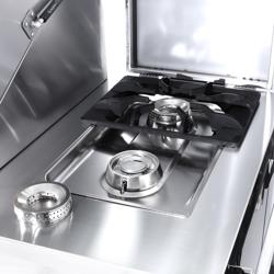 Stație grill pe gaz - 22,5 kW - 2,187x0,85 m - inox - bucătărie BBQ profesională