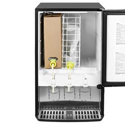 GASTRO-COOL | Commercial Milk Dispenser - with Illuminated Canopy - 480mm - 65 Litres - 1 hinged glass door - LED lighting - digital controller with temperature display - Black - Temperature range 0 to 18 °C