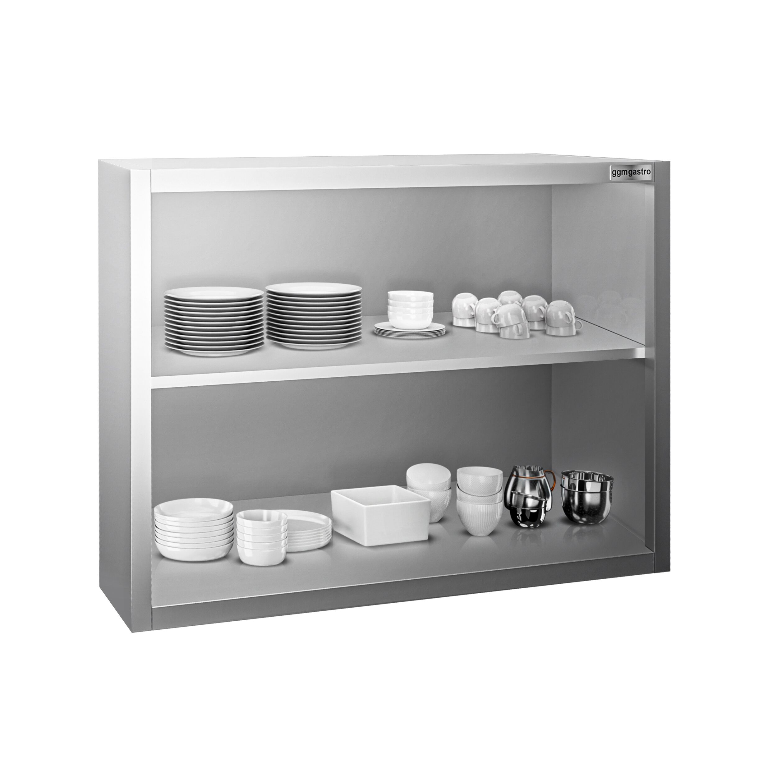 Edelstahl Wandhängeschrank PREMIUM - 800x400mm - ohne Schiebetür - 800mm hoch