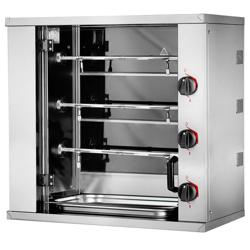 Girapolli professionale – grill per polli elettrico - 6,6kW - con 3 spiedi - capacità fino a 9 polli