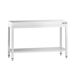 Mesa de trabalho PREMIUM - em Aço Inoxidável  - 1,2 m - com estrutura e prateleira de base
