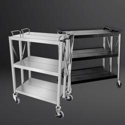 Carrello di servizio - pieghevole - 635x400mm - con 3 ripiani