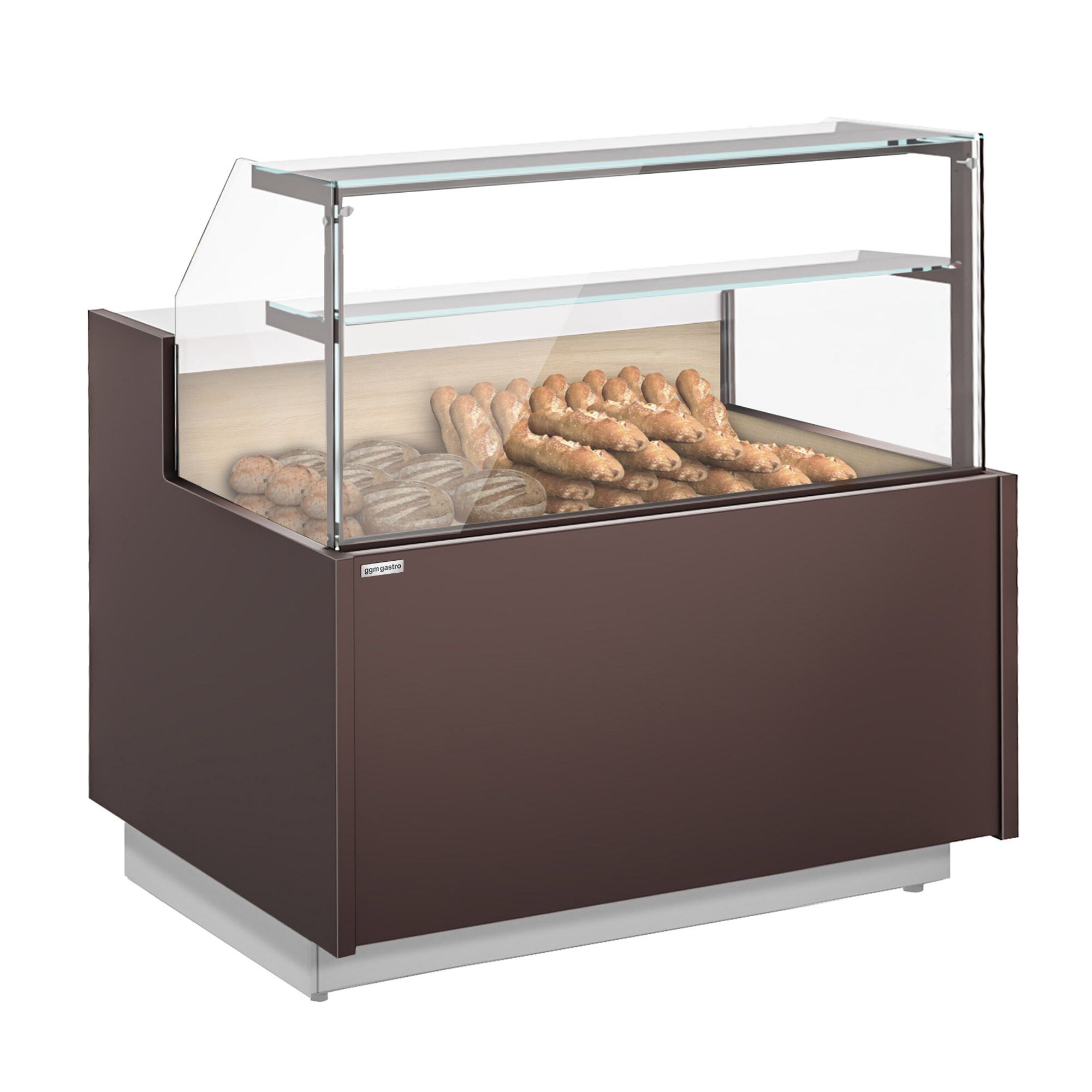 Comptoir à pain - 1370x990mm - 2 étagères - Éclairage LED - Vitrage de sécurité