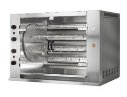 Parrilla de gas giratoria para pollo PREMIUM - con 8 pinchos para 48 pollos - 1395 x 910 x 980 mm