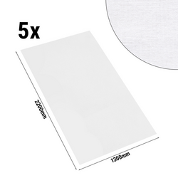 (5 piezas) Mantel de Damasco Tessin Atlas - 130 x 220 cm - Blanco