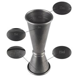 (6 pcs) Cocktail Jigger - Stainless Steel - 25ml & 50ml - with internal fill lines 15ml & 35ml - CE marked