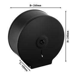 Commercial Jumbo Toilet Roll Dispenser - Single-Roll - fits rolls up to 210mm - Stainless Steel - Black