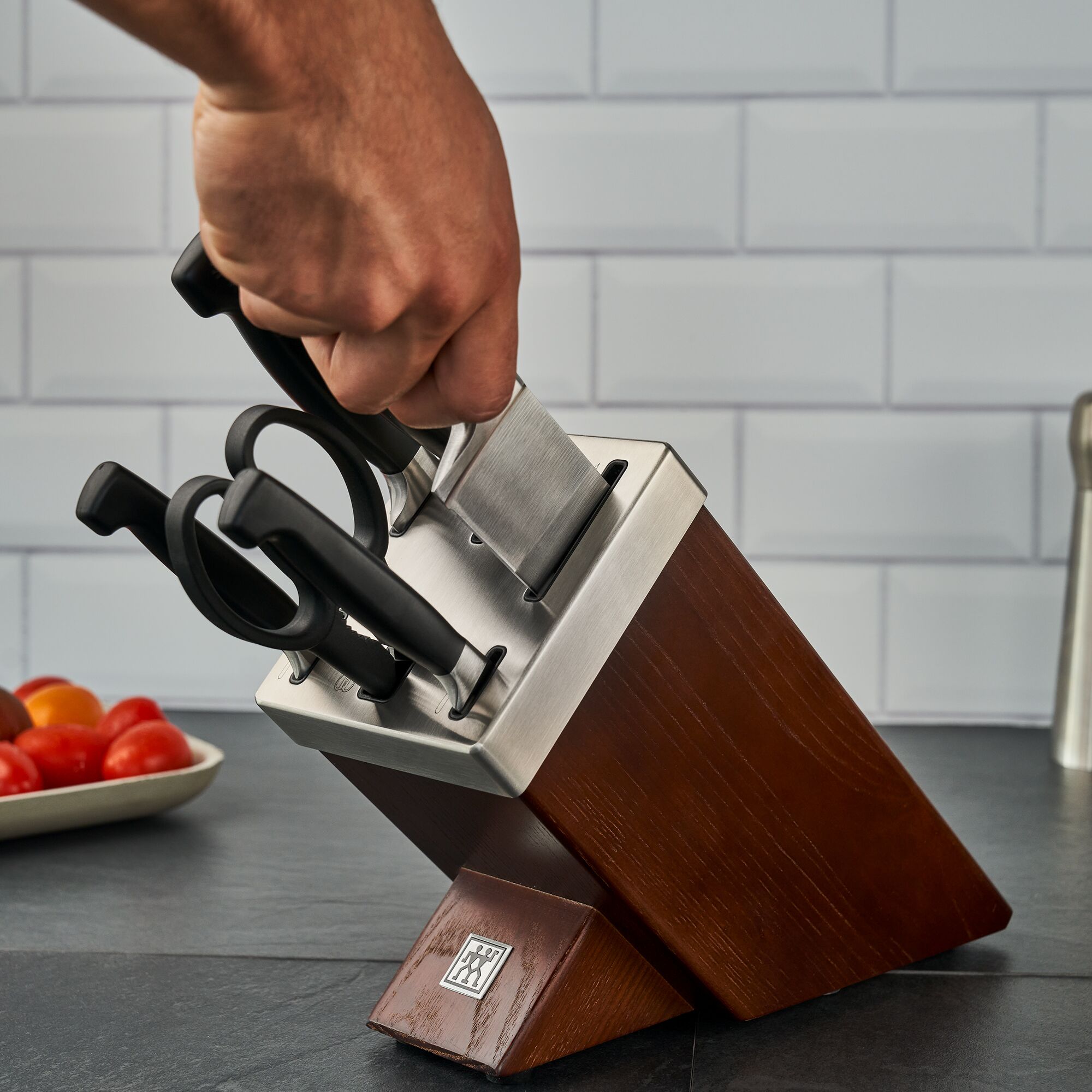 ZWILLING | VIER STERNE SharpBlock - Bloc de couteaux auto-aiguisant - 7 pièces - Marron