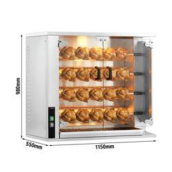 Churrasqueira de frangos a gás, PREMIUM - com 4 espetos para 20 frangos