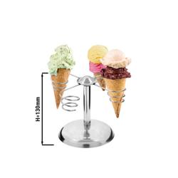 Portaconi Gelato - "Spirale" - a 4 posti - 175x175x130mm - acciaio inox