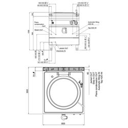Marmite électrique de cuisson - 150 litres - 18 kW - chauffage indirect - avec arrivée d’eau et robinet de vidange