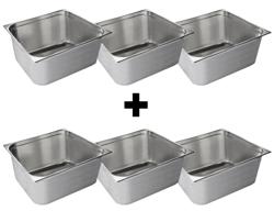 Recipiente GN de ​​acero inoxidable 2/1 - profundidad: 200 mm