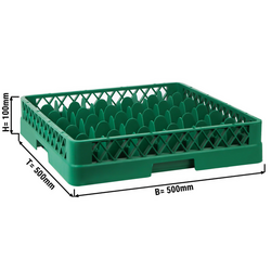 (6 db) Üvegkosár - 500x500mm - 36 rekeszes - zöld