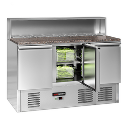 Saladette ECO - 1368mm - 3 deuren - met roestvrijstalen opzetstuk voor 8x GN 1/6