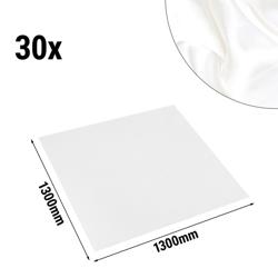 (30 pièces) Nappe damassée Porto - satin lisse - 220 g/m² - 130 x 130 cm - Blanc