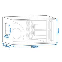 Σύστημα Καθαρισμού Αέρα  4600 μ³ - με Προφίλτρο & Φίλτρο Ενεργού Άνθρακα