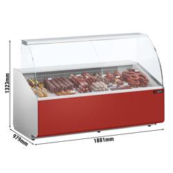 Koeltoonbank - 1881x979mm - 387 liter - front rood - rechte ruit - met 3 deuren
