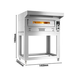 Commercial Gas Pizza Oven 1 Chamber – 9×Ø33 cm pizzas - Hood & Stainless Stand incl. - Heat‑reflective window - 20 kW - Made in Italy
