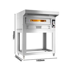 Commercial Gas Pizza Oven 1 Chamber – 9×Ø33 cm pizzas - Hood & Stainless Stand incl. - Heat‑reflective window - 20 kW - Made in Italy