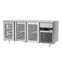 Koelwerkbank PREMIUM - 1860x700mm - met 3 glazen deuren