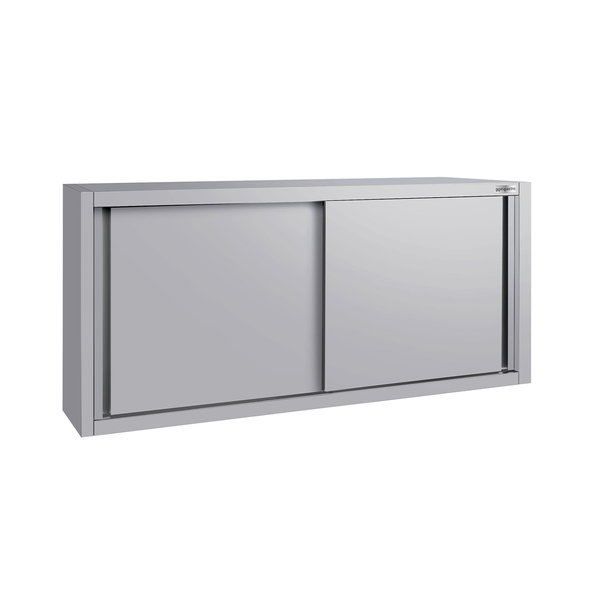 Väggskåp ECO i rostfritt stål - 1600x400mm - med skjutdörr - 650mm högt